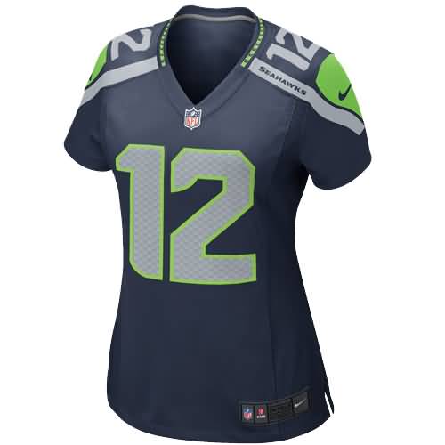 Seattle Seahawks Nike Girls Youth Replica Game Jersey - College Navy