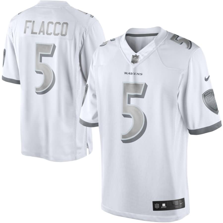 Joe Flacco Baltimore Ravens Nike Platinum Limited Jersey - White