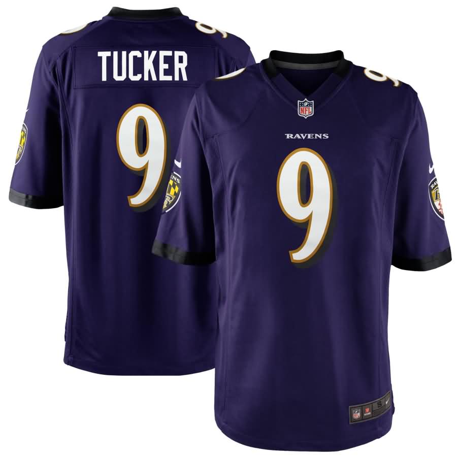 Justin Tucker Baltimore Ravens Youth Nike Team Color Game Jersey - Purple