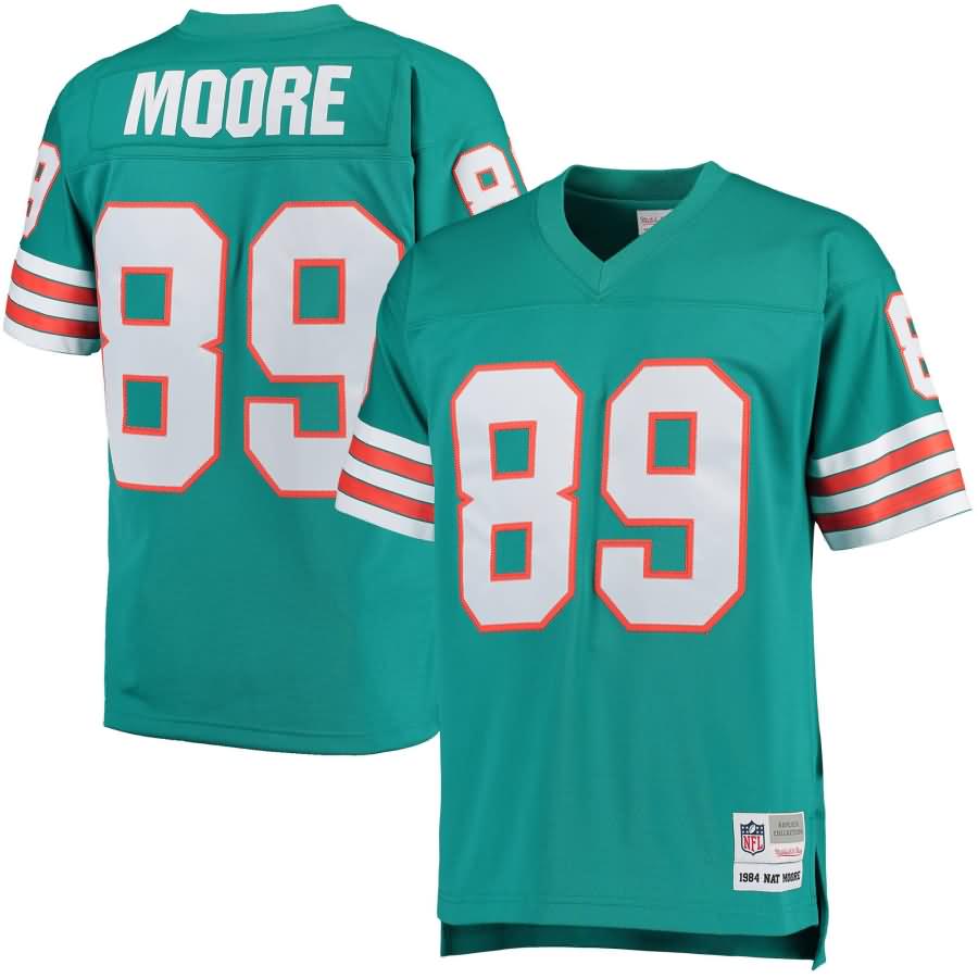 Nat Moore Miami Dolphins Mitchell & Ness Retired Player Replica Jersey - Aqua