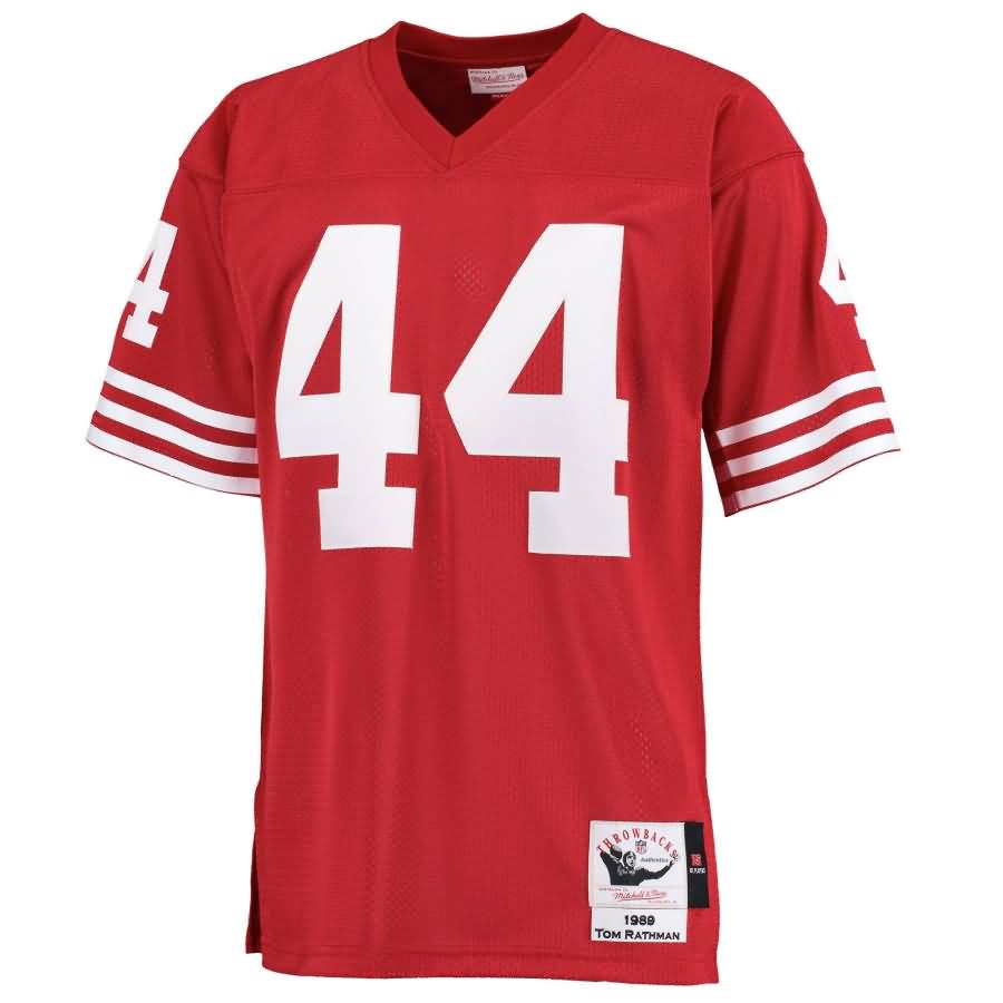 Tom Rathman San Francisco 49ers Mitchell & Ness 1989 Throwback Authentic Jersey - Scarlet