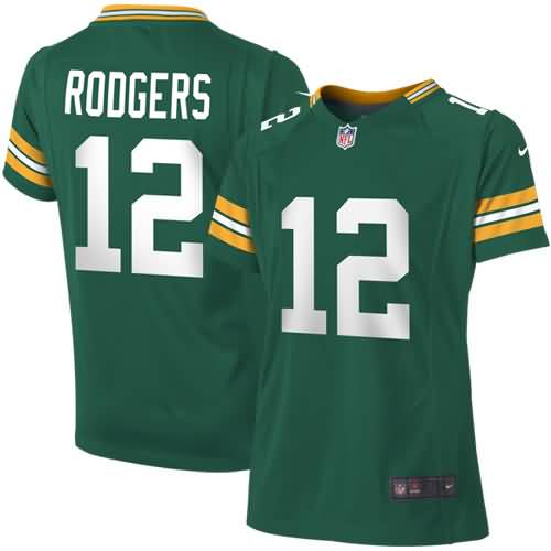 Aaron Rodgers Green Bay Packers Nike Girls Youth Game Jersey - Green