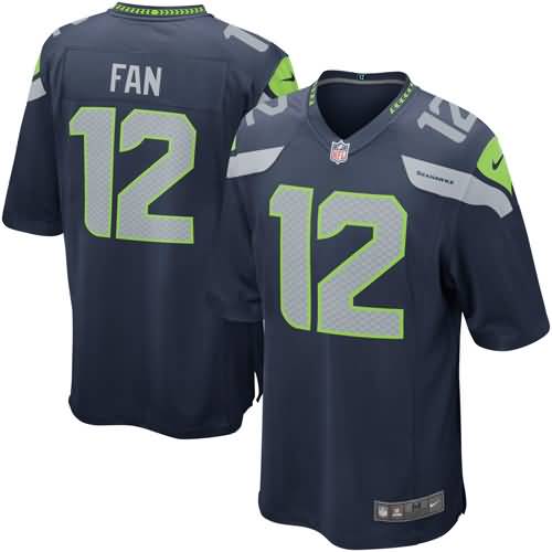 12s Seattle Seahawks Nike Alternate Game Jersey - College Navy