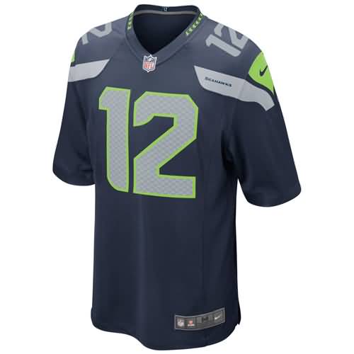 12s Seattle Seahawks Nike Alternate Game Jersey - College Navy