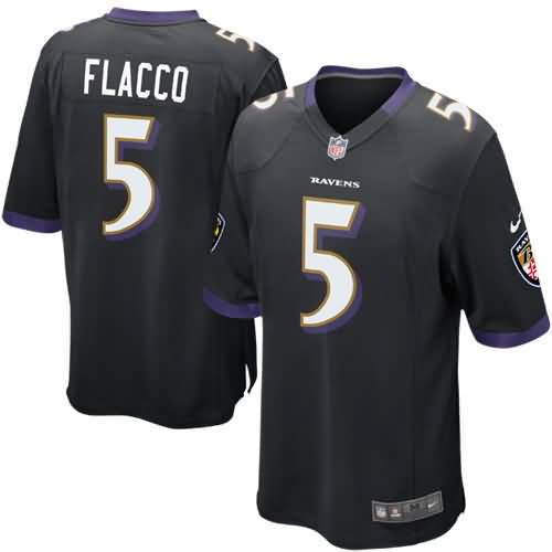 Joe Flacco Baltimore Ravens Nike Youth Alternate Game Jersey - Black