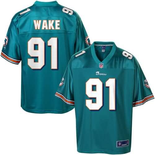 Pro Line Men's Miami Dolphins Historic Logo Cameron Wake Team Color Jersey-