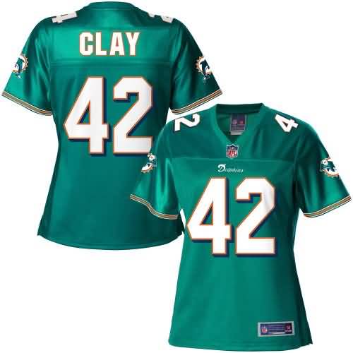 Pro Line Women's Miami Dolphins Historic Logo Charles Clay Team Color Jersey