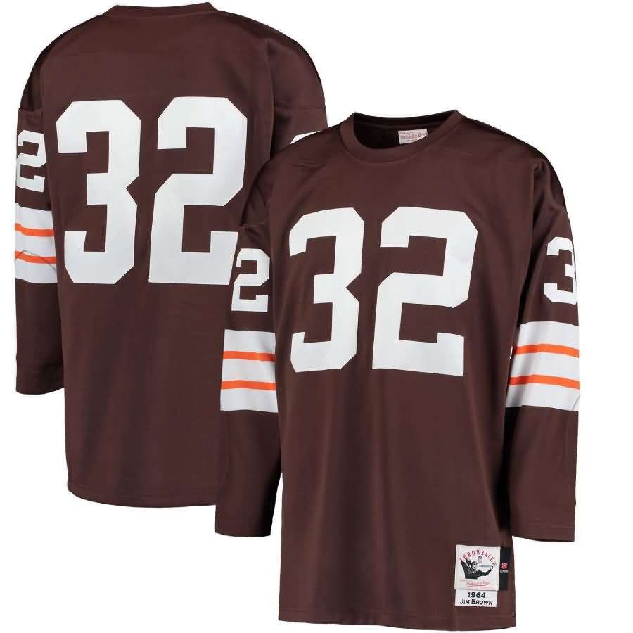 Jim Brown Cleveland Browns Mitchell & Ness 1964 Authentic Throwback Jersey - Brown