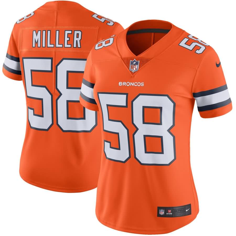 Von Miller Denver Broncos Nike Women's Color Rush Limited Jersey - Orange
