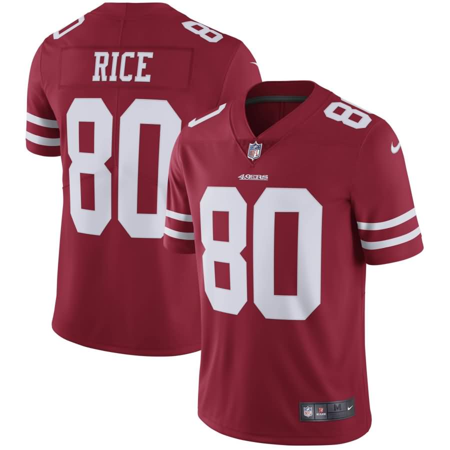 Jerry Rice San Francisco 49ers Nike Retired Player Vapor Untouchable Limited Throwback Jersey - Scarlet