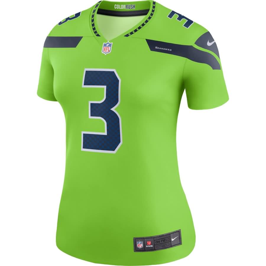 Russell Wilson Seattle Seahawks Nike Women's Color Rush Legend Jersey - Neon Green
