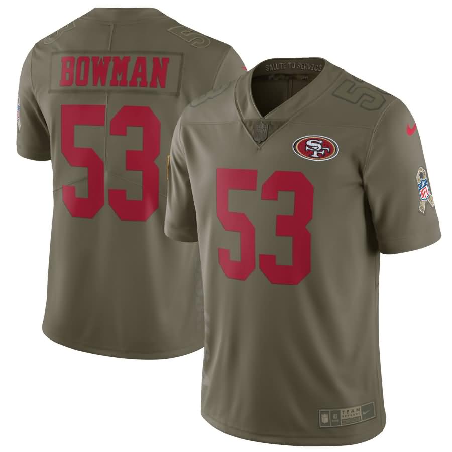 NaVorro Bowman San Francisco 49ers Nike Salute To Service Limited Jersey - Olive