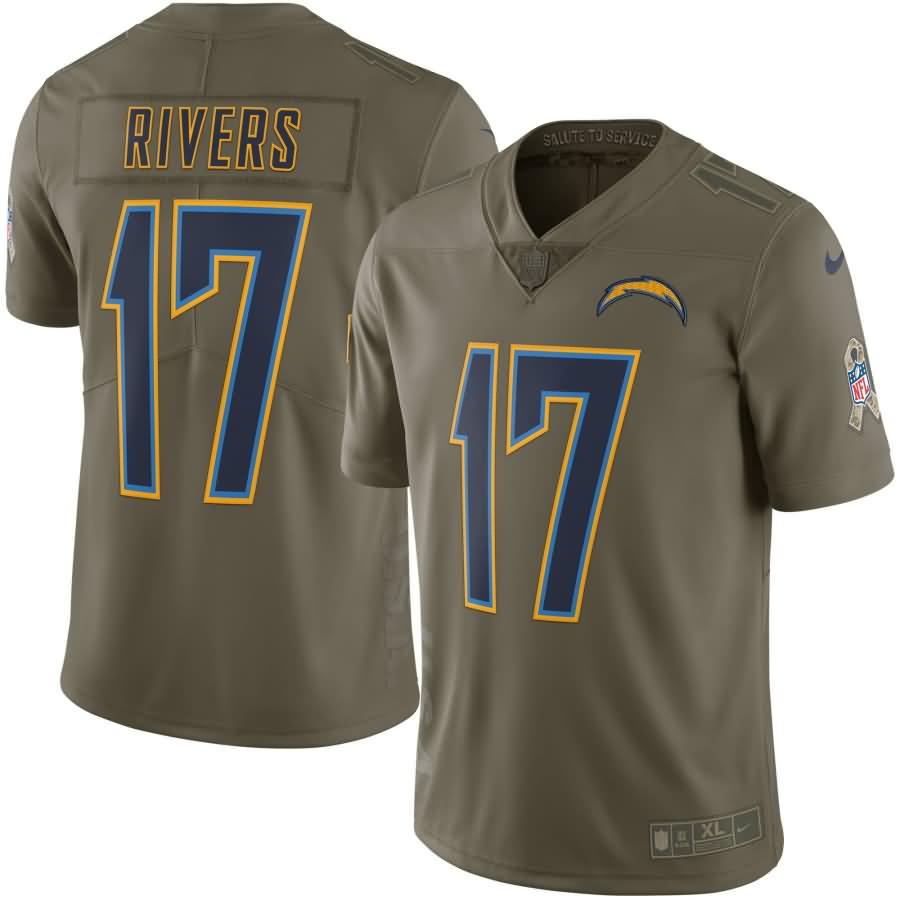 Philip Rivers Los Angeles Chargers Nike Salute To Service Limited Jersey - Olive