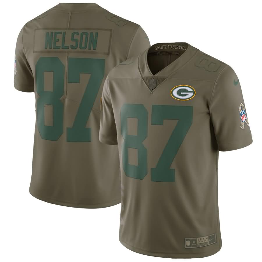 Jordy Nelson Green Bay Packers Nike Salute To Service Limited Jersey - Olive