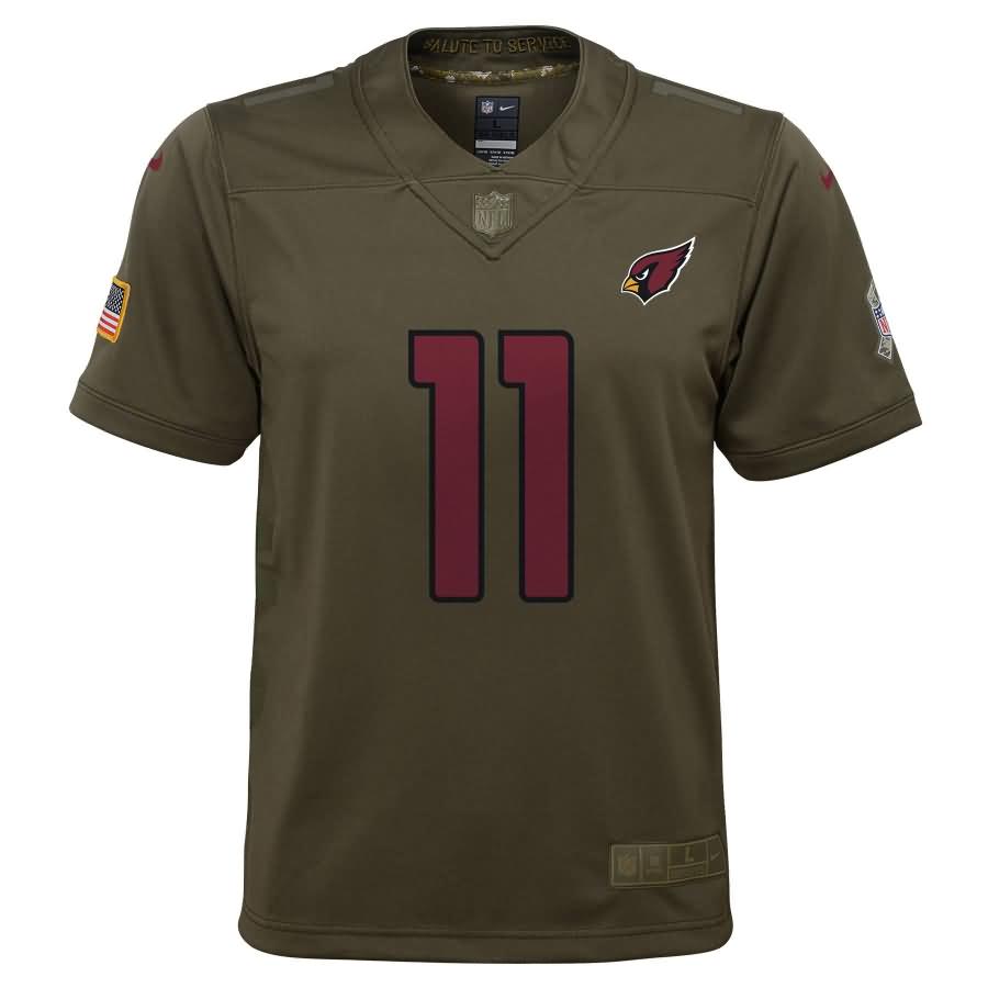 Larry Fitzgerald Arizona Cardinals Nike Youth Salute to Service Game Jersey - Olive