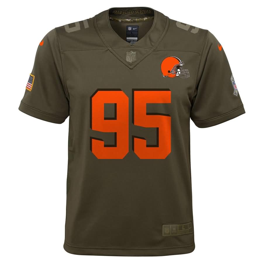 Myles Garrett Cleveland Browns Nike Youth Salute to Service Game Jersey - Olive