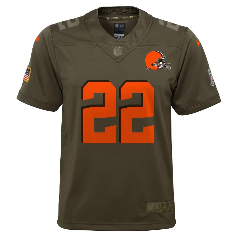 Jabrill Peppers Cleveland Browns Nike Youth Salute to Service Game Jersey - Olive