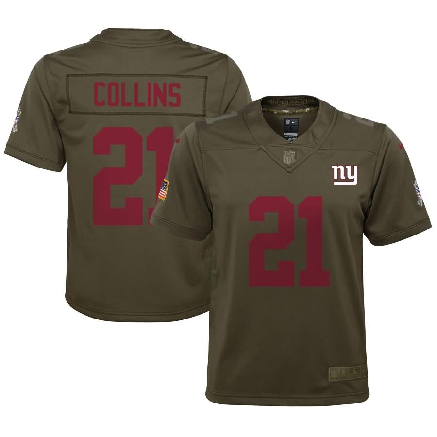 Landon Collins New York Giants Nike Youth Salute to Service Game Jersey - Olive