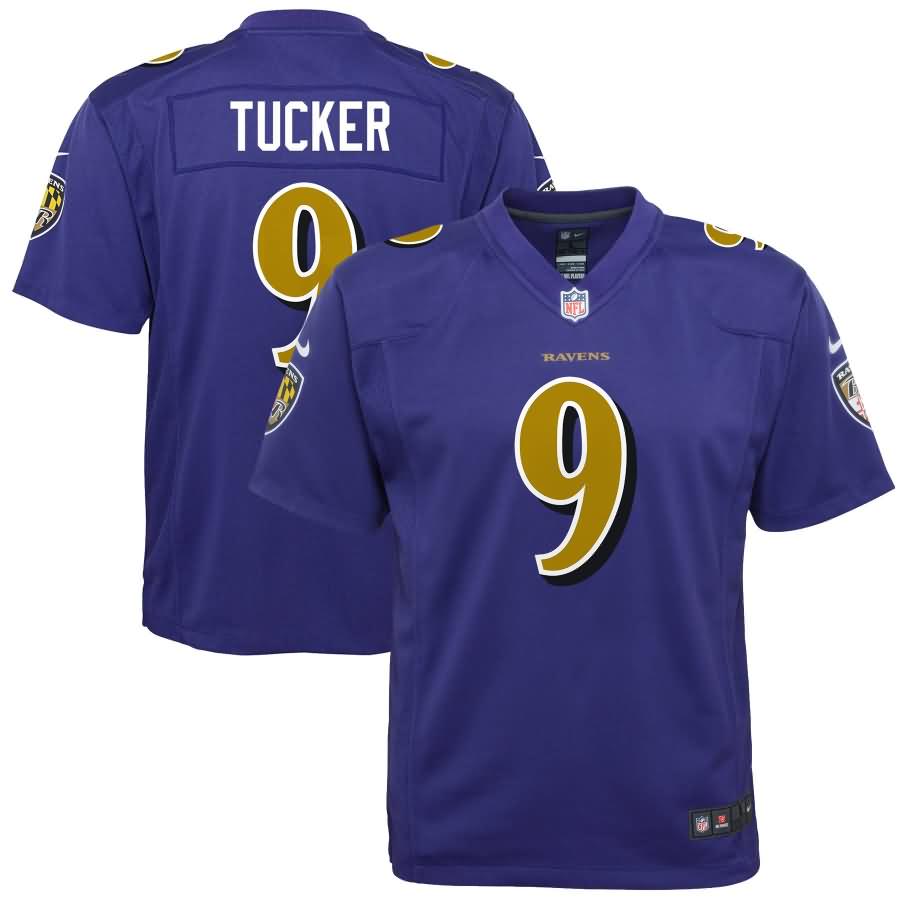 Justin Tucker Baltimore Ravens Nike Youth Color Rush Game Jersey - Purple