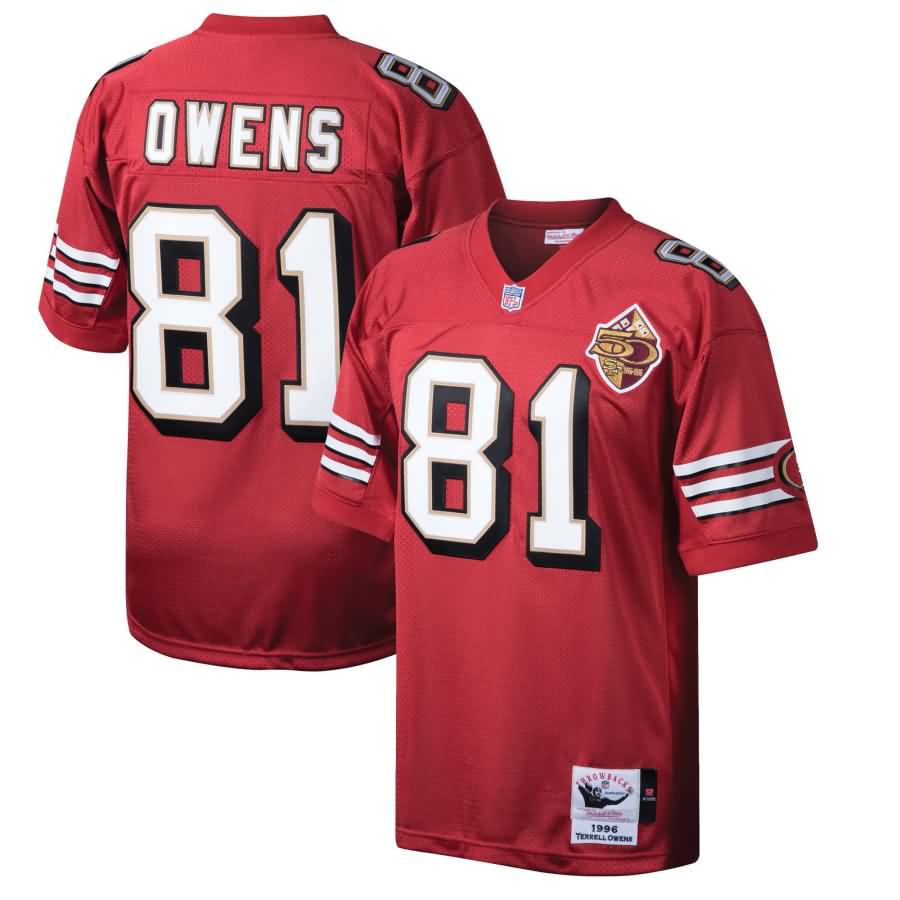 Terrell Owens San Francisco 49ers Mitchell & Ness Throwback Authentic Retired Player Jersey - Scarlet