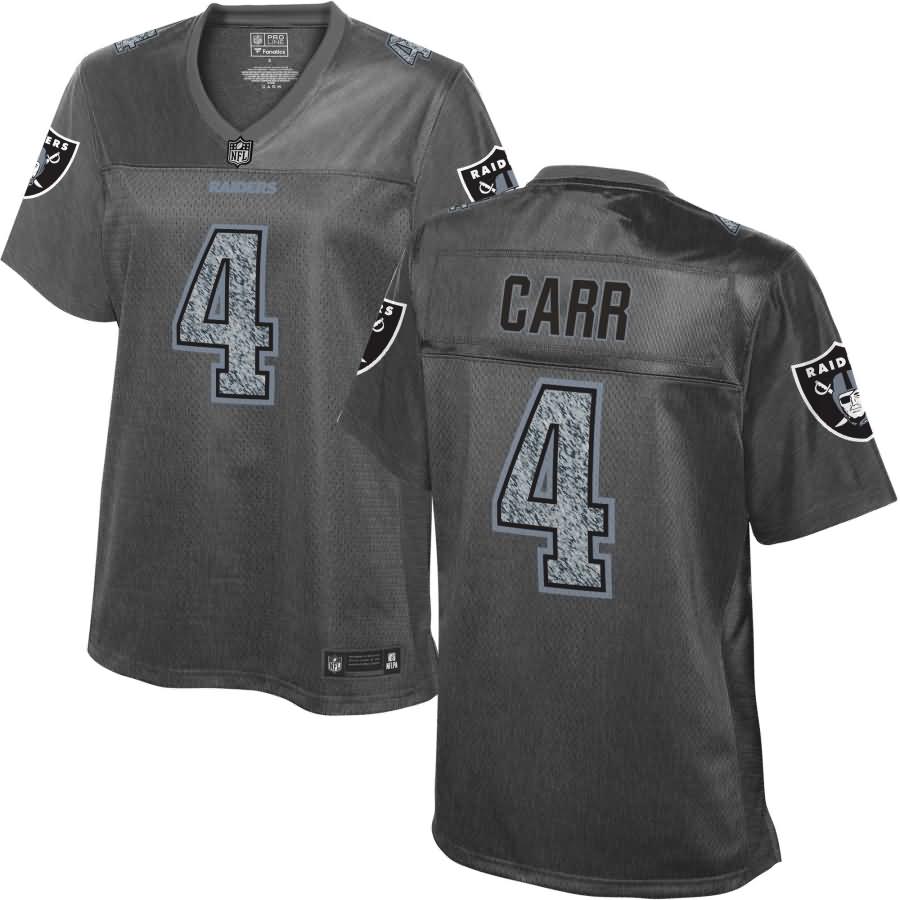 Derek Carr Oakland Raiders NFL Pro Line Women's Fashion Static Jersey - Gray