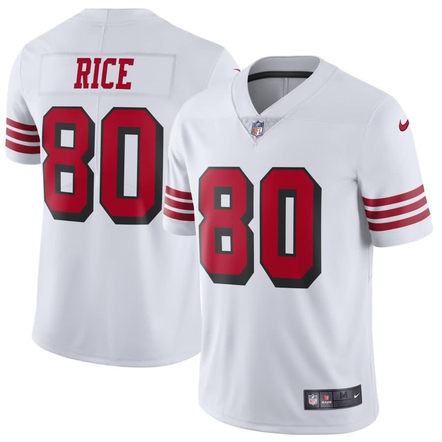 Jerry Rice San Francisco 49ers Nike Color Rush Vapor Untouchable Limited Retired Player Jersey - White