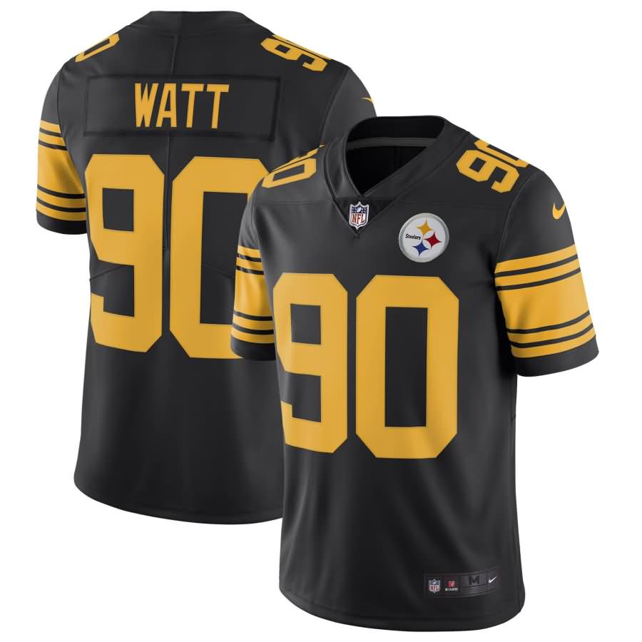T.J. Watt Pittsburgh Steelers Nike Vapor Untouchable Color Rush Limited Player Jersey - Black