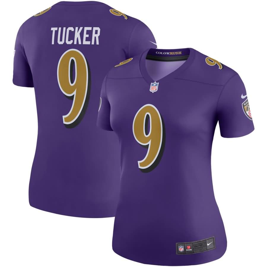 Justin Tucker Baltimore Ravens Nike Women's Color Rush Legend Player Jersey - Purple