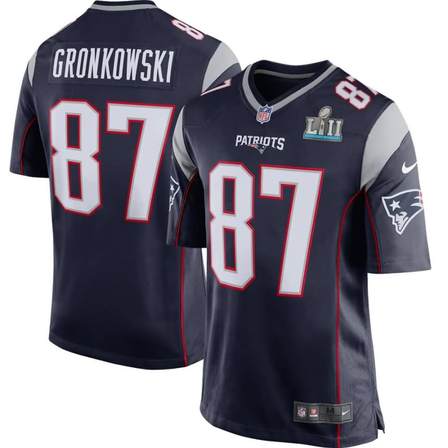 Rob Gronkowski New England Patriots Nike Super Bowl LII Bound Game Jersey - Navy