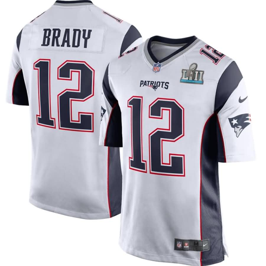 Tom Brady New England Patriots Nike Super Bowl LII Bound Game Jersey - White