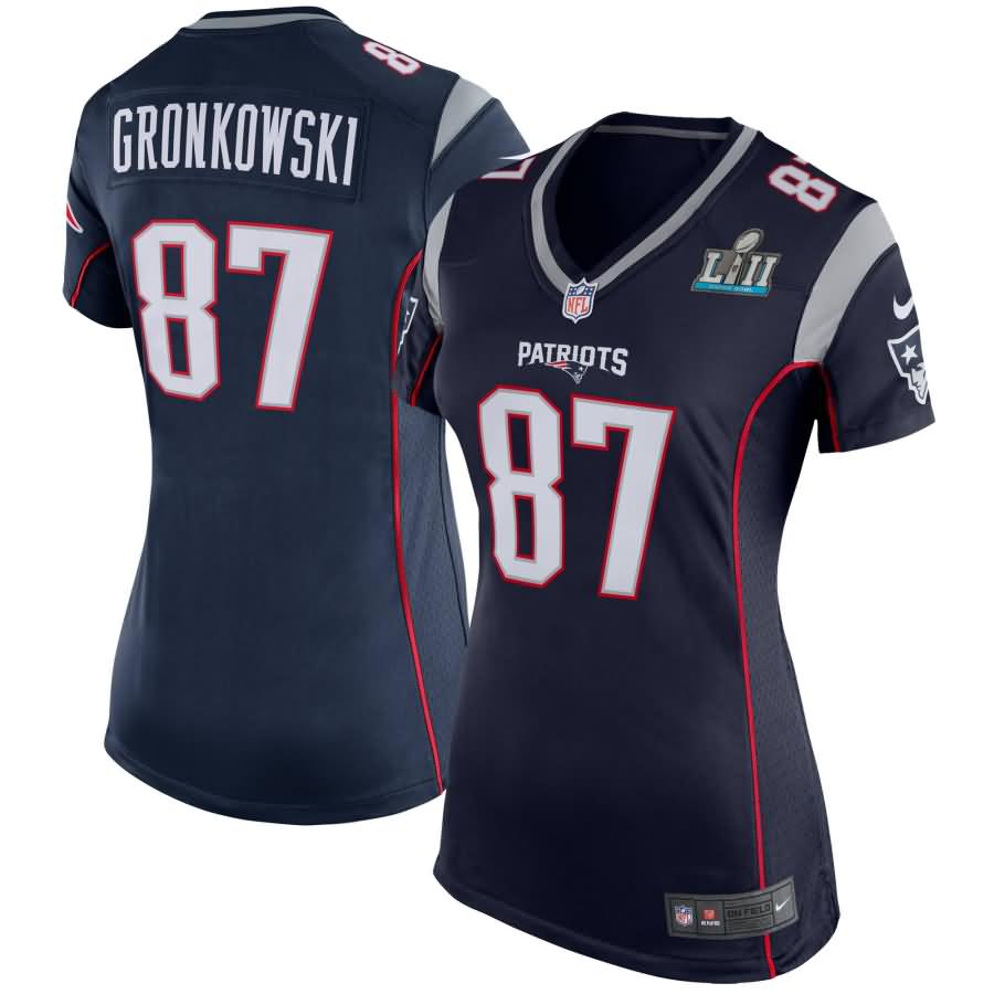 Rob Gronkowski New England Patriots Nike Women's Super Bowl LII Bound Game Jersey - Navy