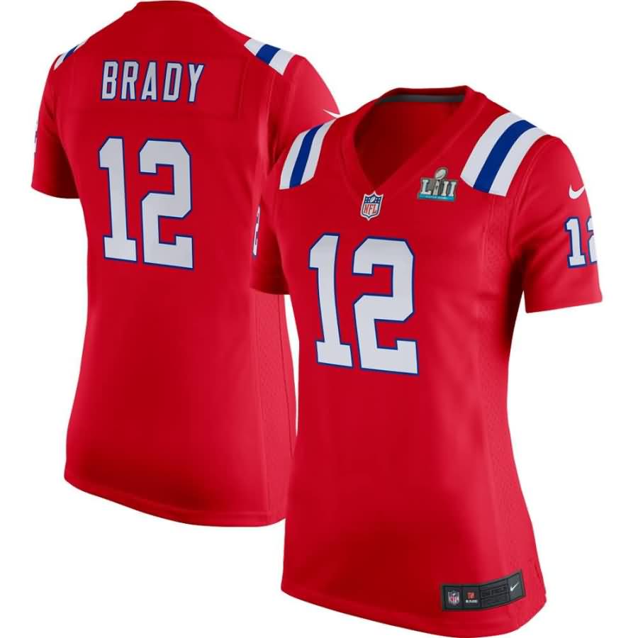 Tom Brady New England Patriots Nike Women's Super Bowl LII Bound Game Jersey - Red