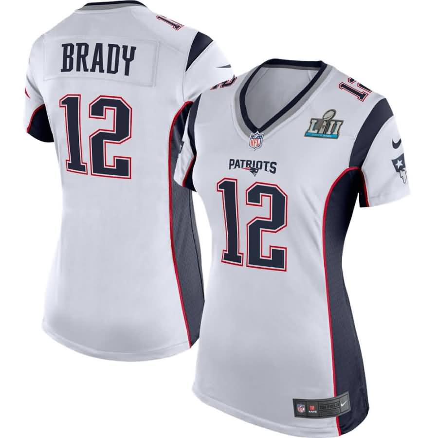Tom Brady New England Patriots Nike Women's Super Bowl LII Bound Game Jersey - White