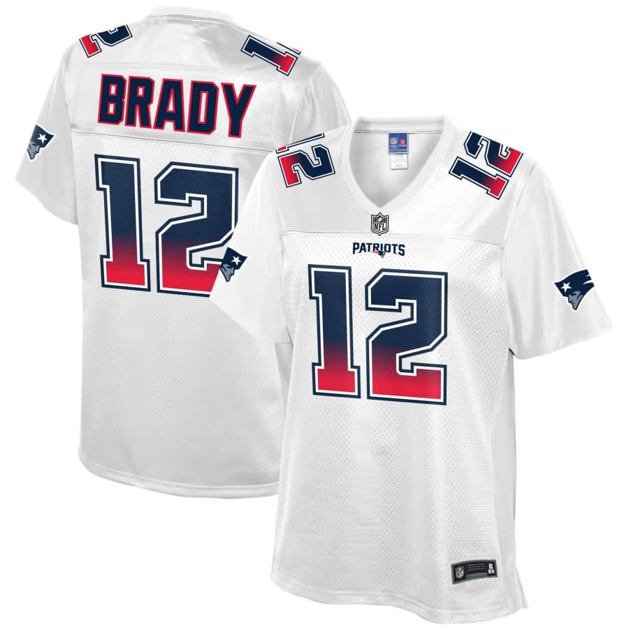 Tom Brady New England Patriots NFL Pro Line by Fanatics Branded Women's Fade Fashion Jersey - White