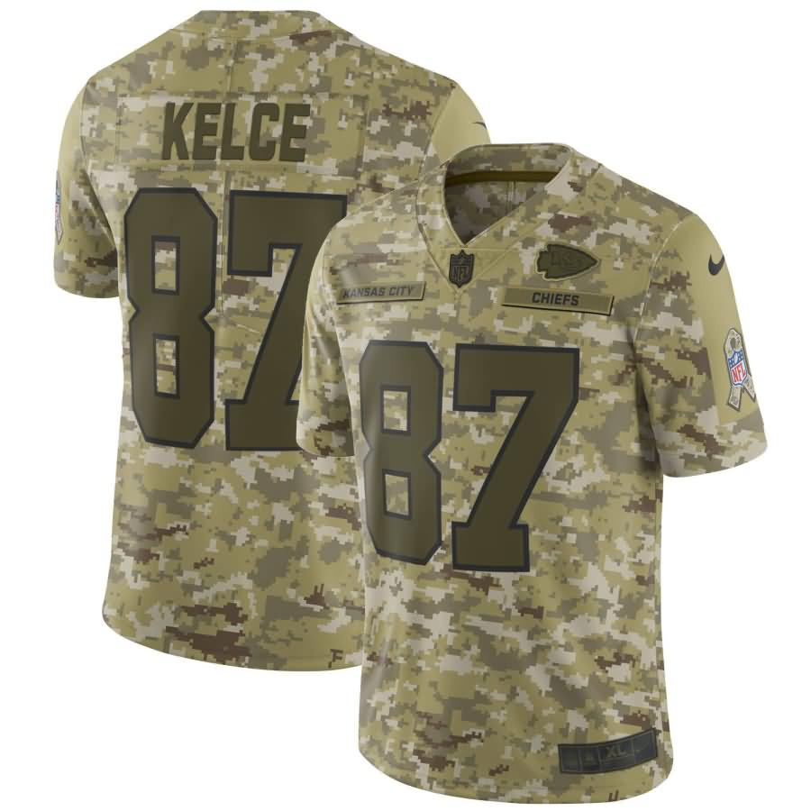 Travis Kelce Kansas City Chiefs Nike Salute to Service Limited Jersey - Camo