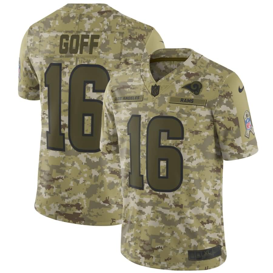 Jared Goff Los Angeles Rams Nike Salute to Service Limited Jersey - Camo
