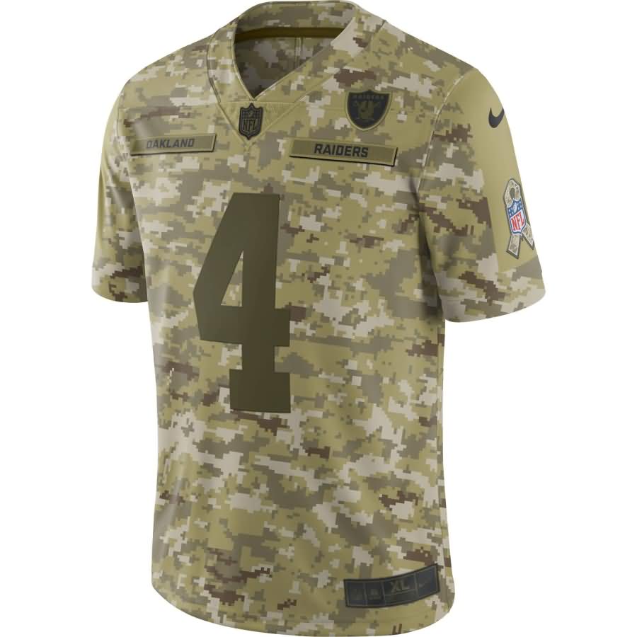 Derek Carr Oakland Raiders Nike Salute to Service Limited Jersey - Camo