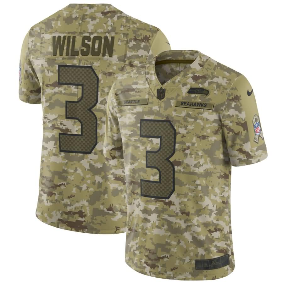 Russell Wilson Seattle Seahawks Nike Salute to Service Limited Jersey - Camo