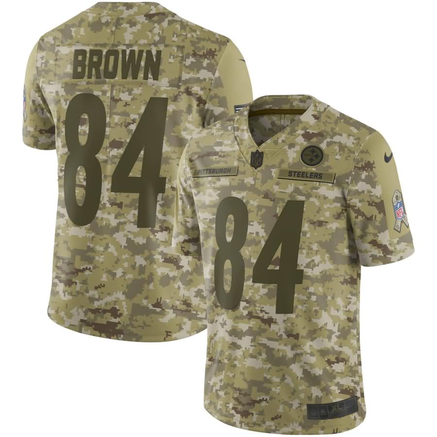 Antonio Brown Pittsburgh Steelers Nike Salute to Service Limited Jersey - Camo