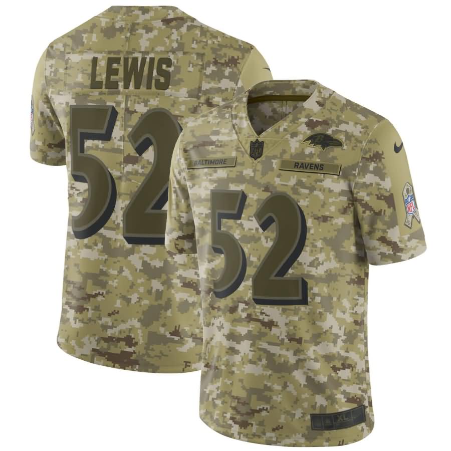 Ray Lewis Baltimore Ravens Nike Salute to Service Retired Player Limited Jersey - Camo