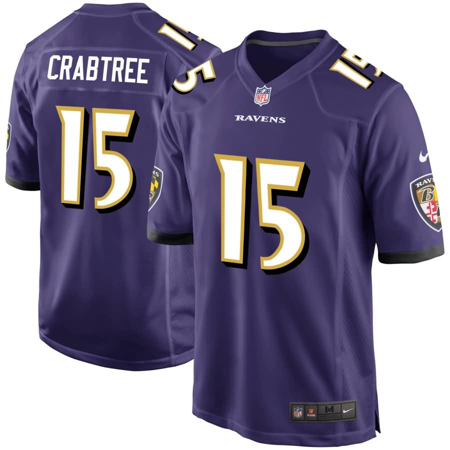 Michael Crabtree Baltimore Ravens Nike Game Jersey - Purple