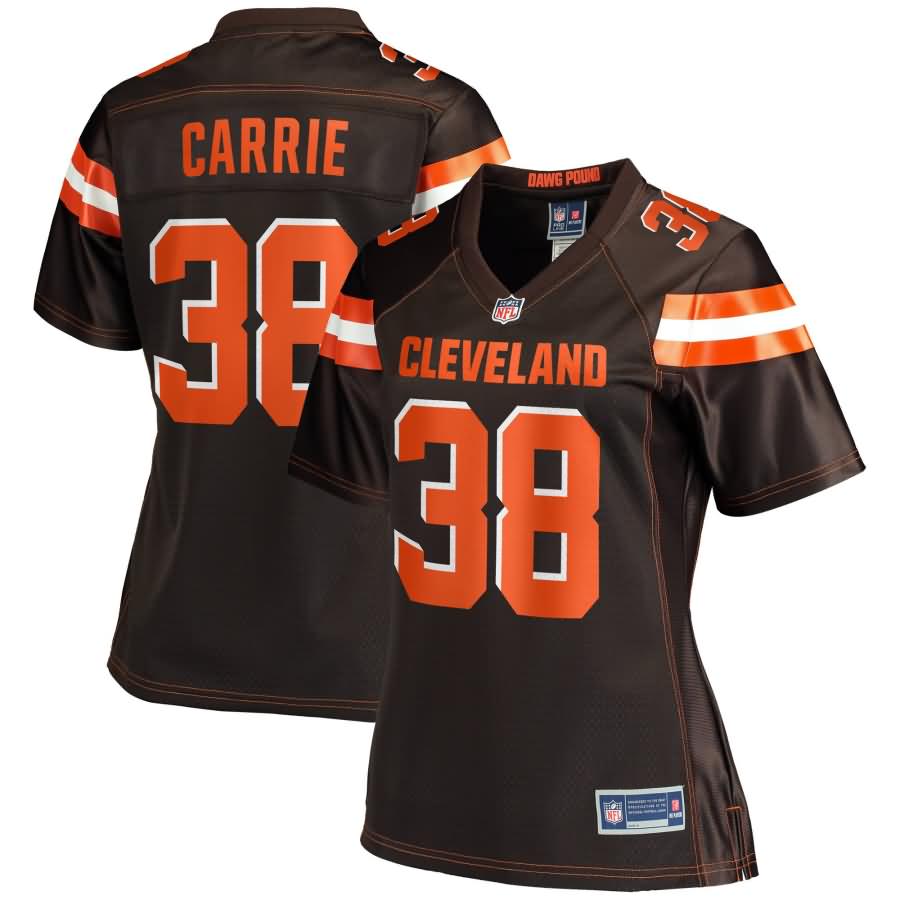 TJ Carrie Cleveland Browns NFL Pro Line Women's Team Color Player Jersey - Brown