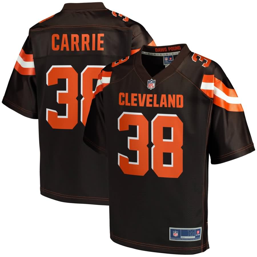 TJ Carrie Cleveland Browns NFL Pro Line Youth Team Color Player Jersey - Brown