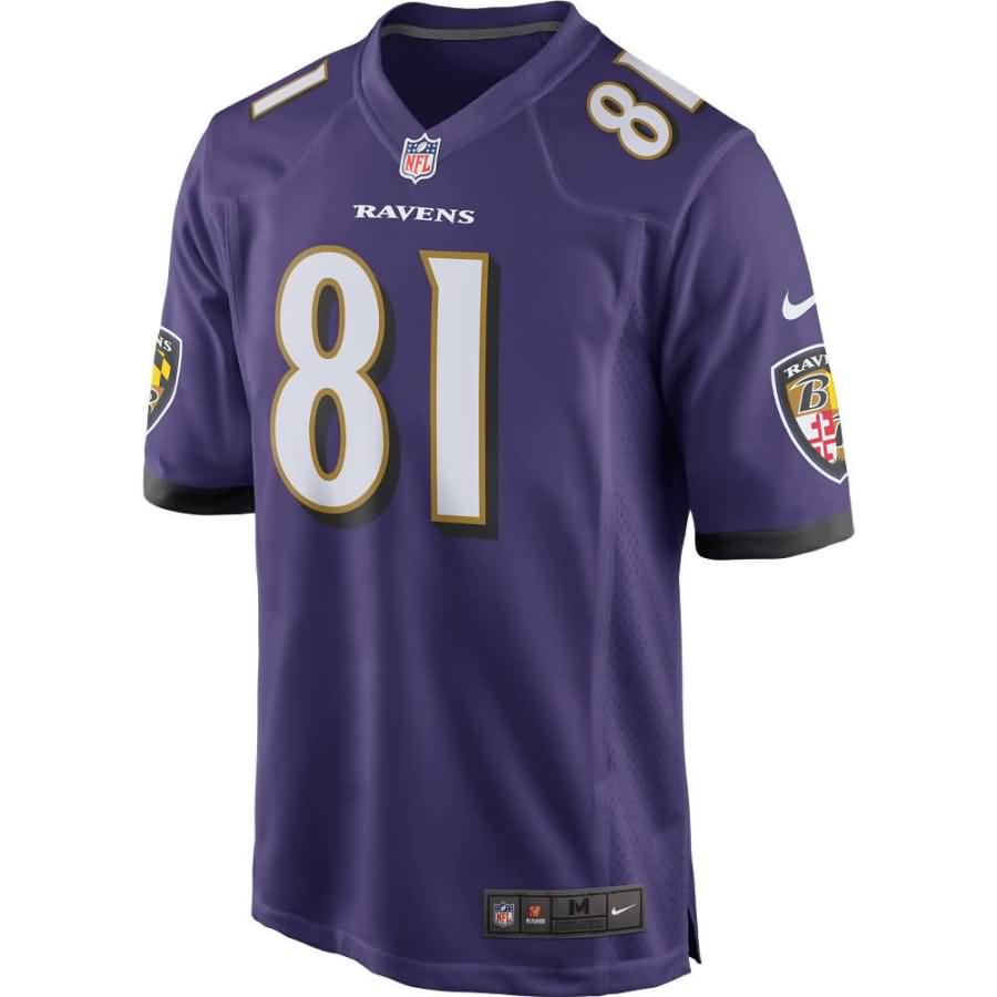 Hayden Hurst Baltimore Ravens Nike 2018 NFL Draft First Round Pick Game Jersey - Purple