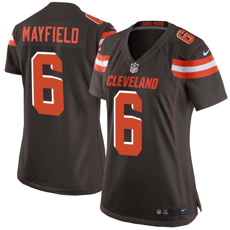 Baker Mayfield Cleveland Browns Nike Women's 2018 NFL Draft Pick Game Jersey - Brown