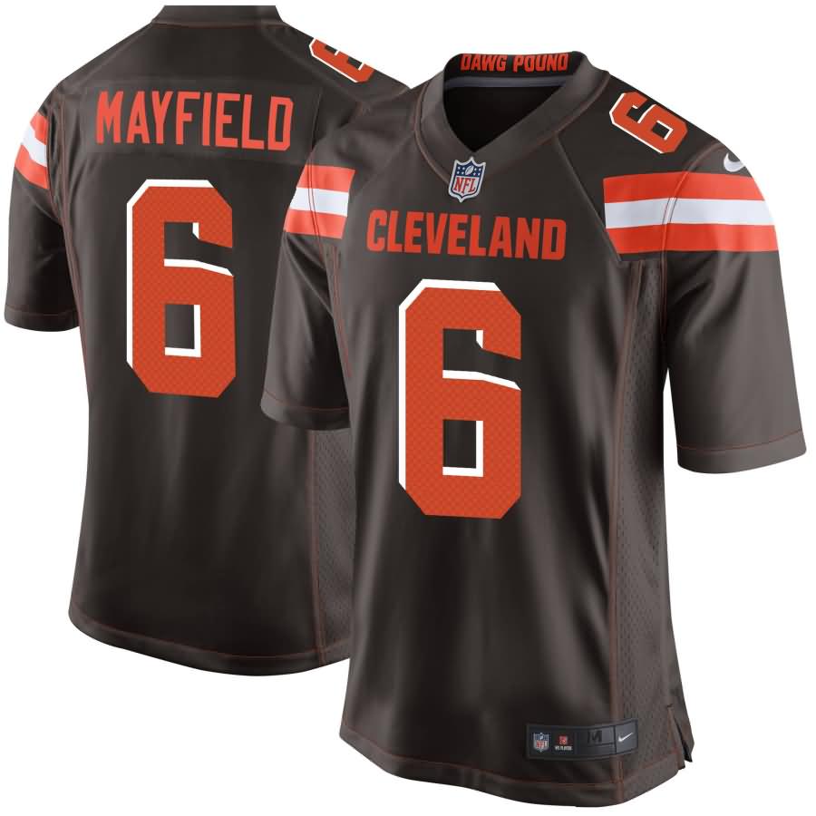Baker Mayfield Cleveland Browns Nike Youth 2018 NFL Draft Pick Game Jersey - Brown