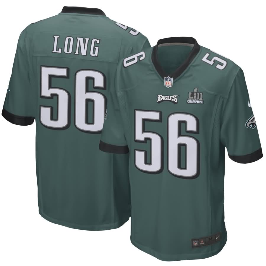 Chris Long Philadelphia Eagles Nike Super Bowl LII Champions Patch Game Jersey - Midnight Green