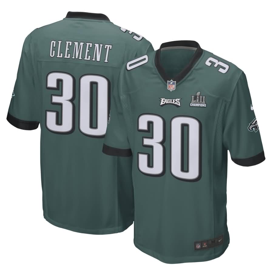 Corey Clement Philadelphia Eagles Nike Super Bowl LII Champions Patch Game Jersey - Midnight Green