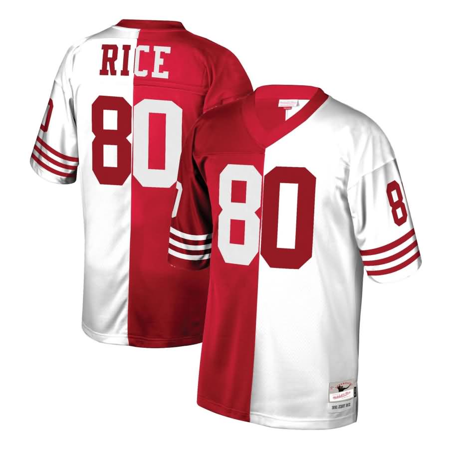 Jerry Rice San Francisco 49ers Mitchell & Ness Retired Player Split Replica Jersey - Scarlet/White