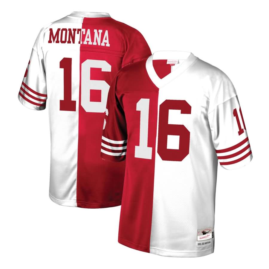 Joe Montana San Francisco 49ers Mitchell & Ness Retired Player Split Replica Jersey - Scarlet/White